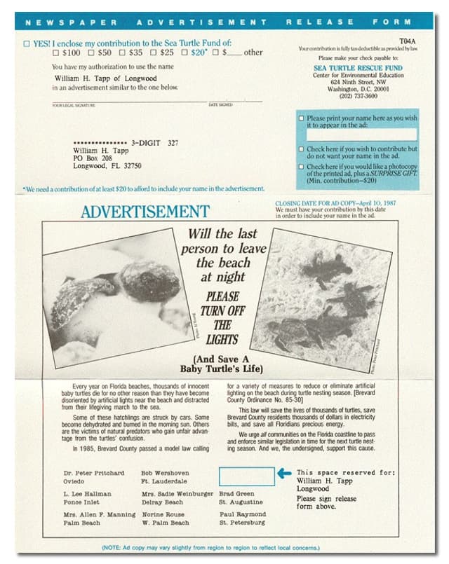 This was the newspaper advert used during the appeal.