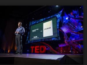 Dan Pallotta delivers his TED talk.