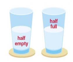glasses half full and half empty
