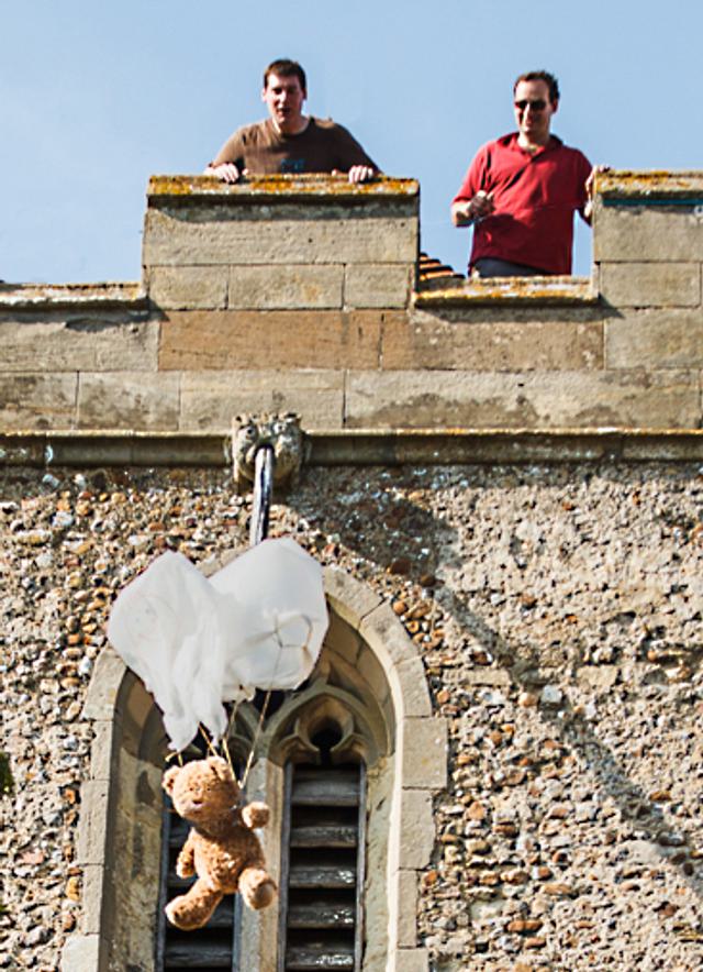 teddy bear parachuting