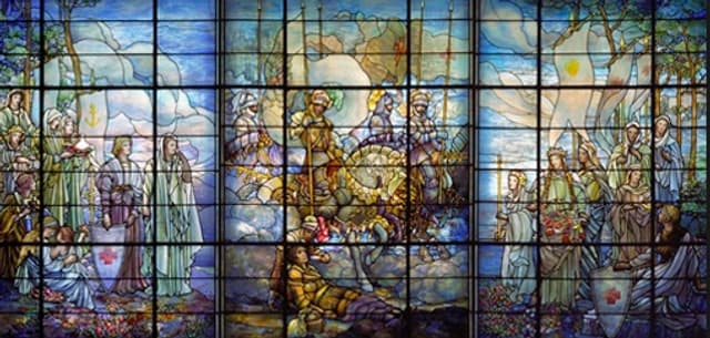 The beautiful Tiffany window from the Red Cross offices in Washington DC.