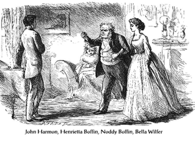 One of Marcus Stone’s illustrations from the first edition, featuring some of the principal characters.